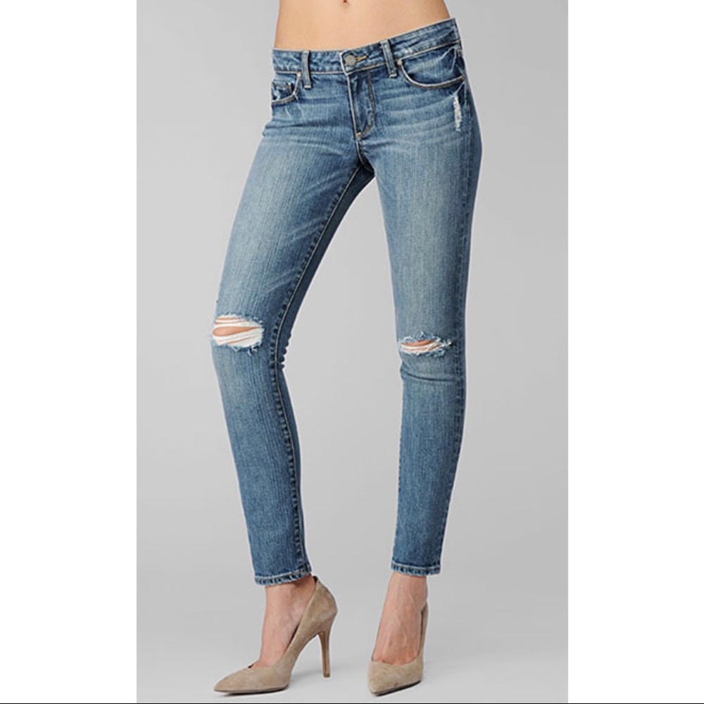 Paige Skyline Ankle Peg in Beachwood Destructed